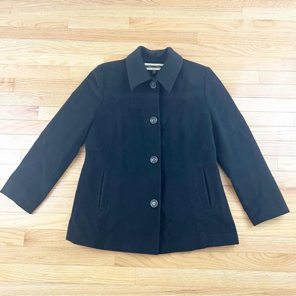 Kristen Blake‎ Black Pea Coat Size 8P